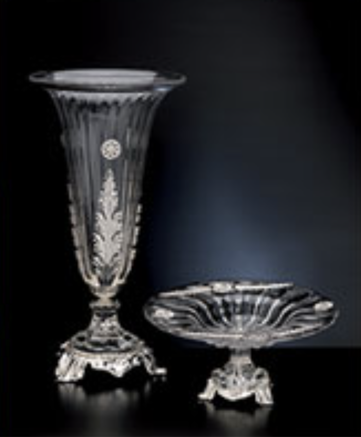 Crystal cup and vase